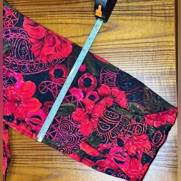 Vintage red floral button down blouse size:L. Antels MXM - Picture 6 of 6